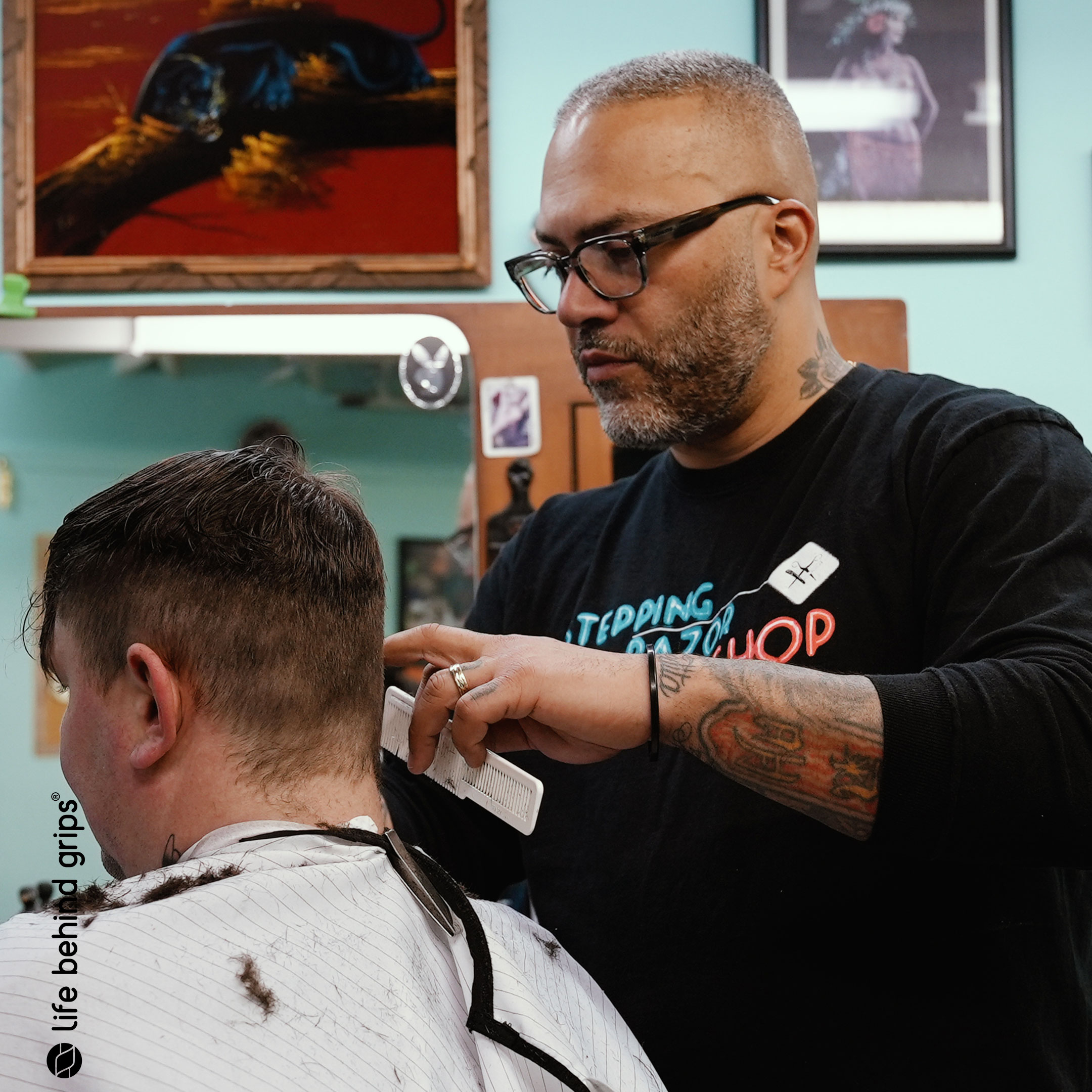 Portrait image of Stepping Razor Barber Shop with Life Behind Grips